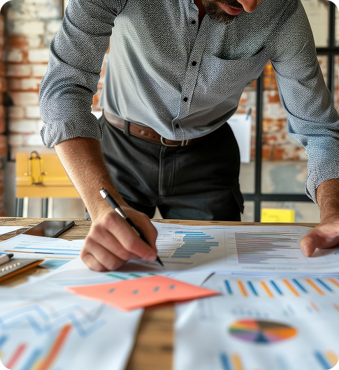 person-preparing-business-presentation-practicing-front-mirror 1